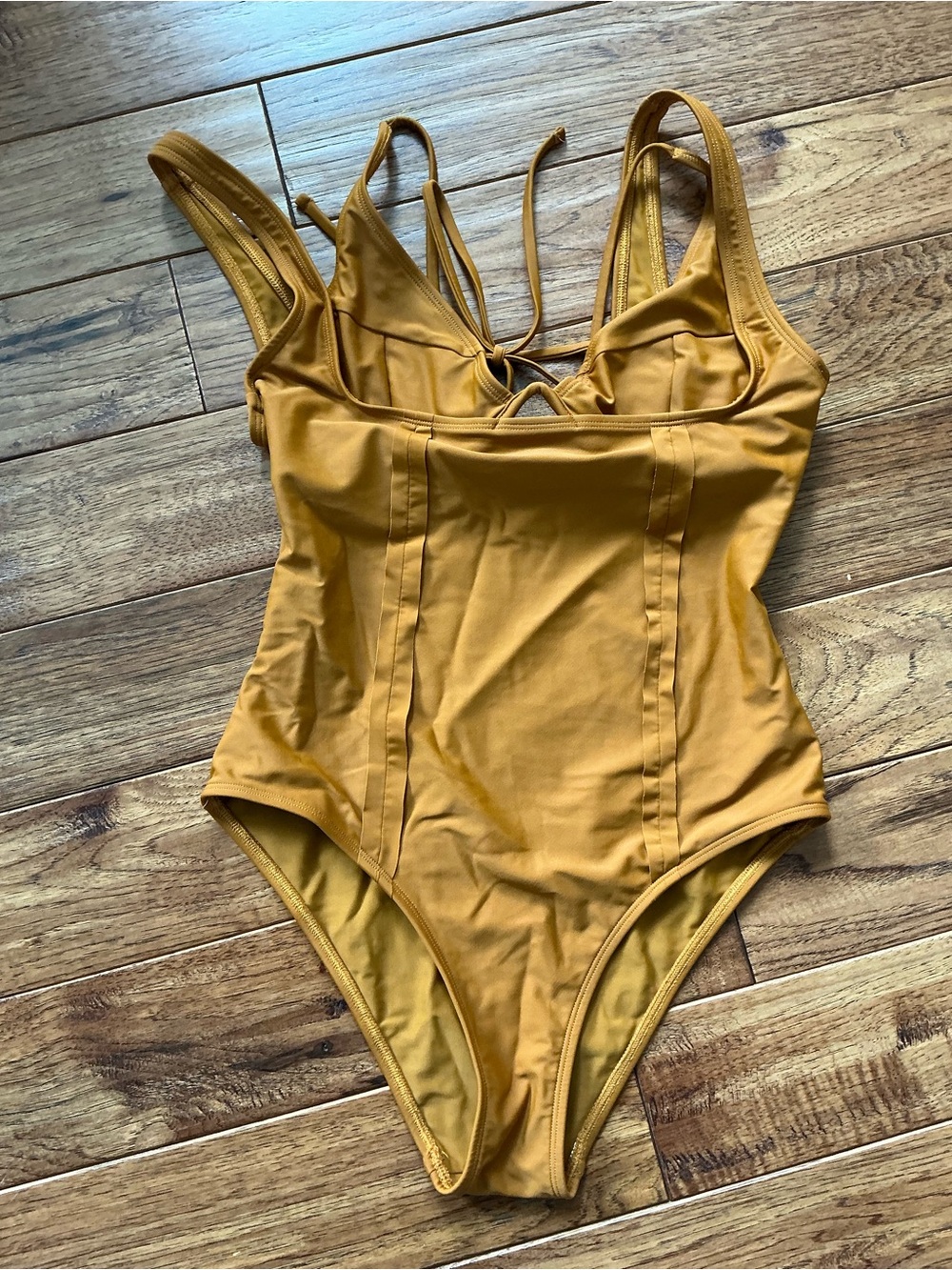 Shani Shemer Mustard Yellow One Piece Swimsuit, Med